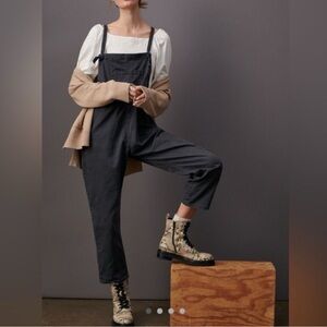 NWOT Anthropologie Pilcro Everyday Relaxed Overalls in Washed Black